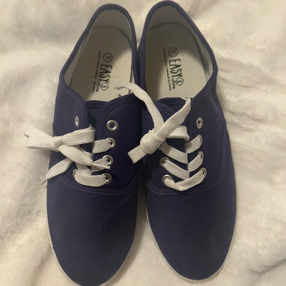 Purple Canvas Sneakers with White Laces